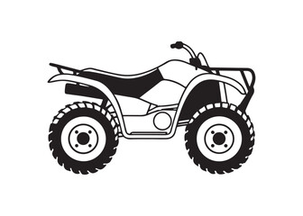 Fototapeta premium ATV Quad Bike Silhouette Offroad Adventure Icon.