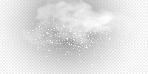 Snow and wind on a transparent background. White gradient decorative element.vector illustration. winter and snow with fog. wind and fog.