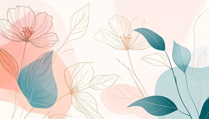 Fototapeta premium Minimal Natural Line Art(