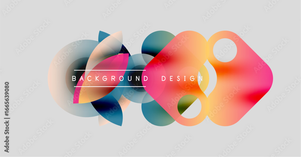 Poster abstract vector illustration. overlapping shapes create vibrant color gradients. modern design eleme