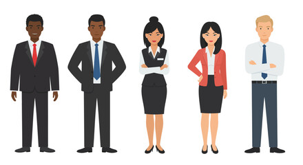 Diverse Group of Business Professionals in Formal Attire.