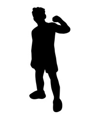 silhouette of man standing on white background