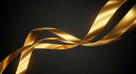 Golden Ribbons Flowing Design.