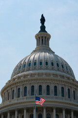 Obraz premium Washington DC. Congress and Senate. US Capitol with USA falg.