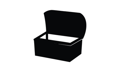 Wooden treasure chest silhouette vector,  treasure chest silhouette