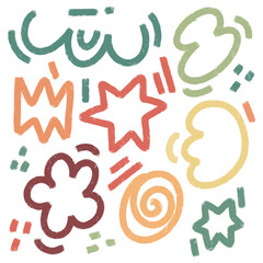 Cute Random Earth Shape Doodle Set