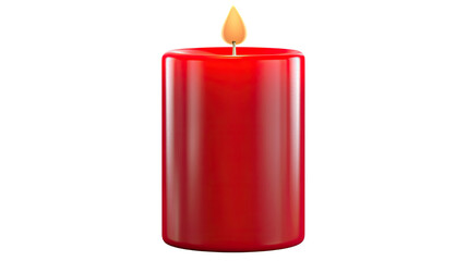 Obraz premium red burning candle 3d rendering on white background