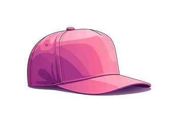 Fototapeta premium Pink Baseball Cap Illustration: A stylized illustration of a vibrant pink baseball cap, capturing a youthful and trendy accessory.