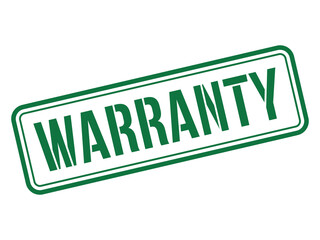 Glowing green warranty stamp sign emphasizing guarantee and product assurance against black background transparent background