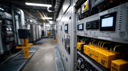 Industrial Battery Storage Power Room with Advanced Monitoring Systems