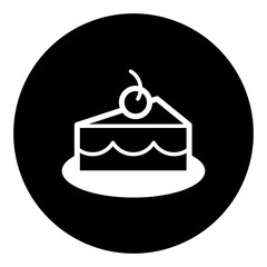black and white illustration of cake icon