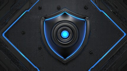 Futuristic glowing padlock shield with digital circuit background representing cybersecurity, encrypted data protection, secure network access, and advanced technology concept