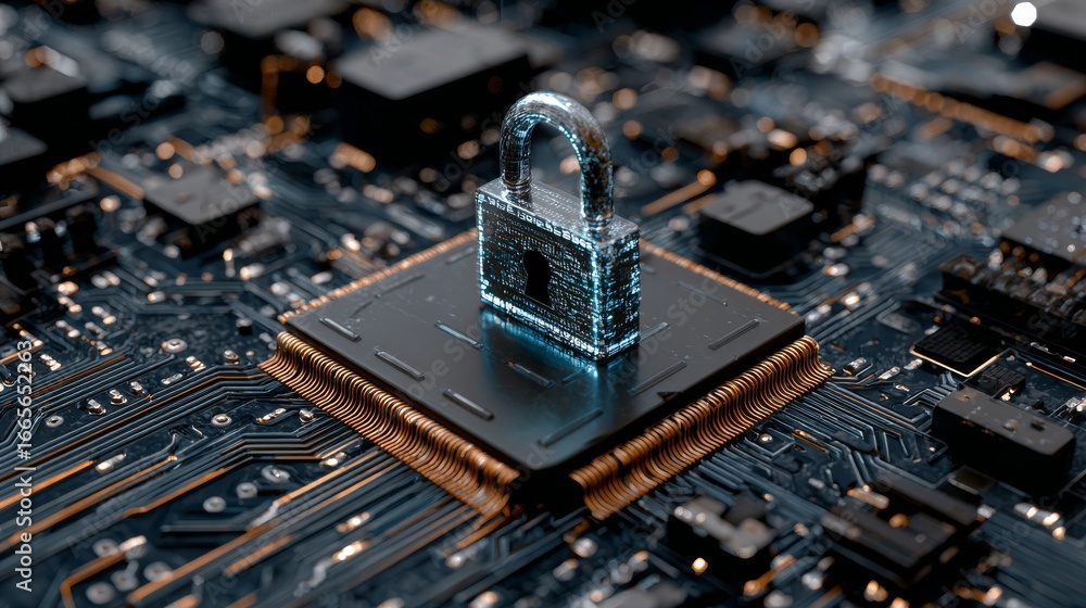 Aufkleber futuristic digital shield icon representing cybersecurity and data protection with secure network co