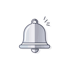 Silver Notification Bell Icon with Ding Effect