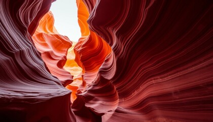Antelope canyon with red and orange rock formations