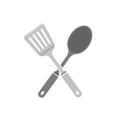 Crossed Cooking Utensils: Spatula and Spoon