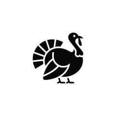 Obraz premium Isolated Black Turkey Symbol with Feathers and Feet on Transparent Background