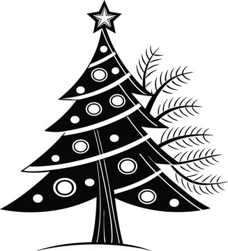 Christmas Vector, Merry Christmas Vector, Christmas Tree Vector