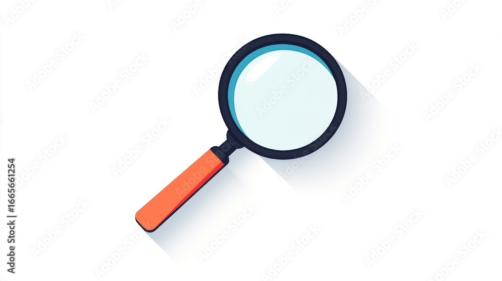 Poster simple magnifying glass icon isolated on white background. possible use stock photo for website desi