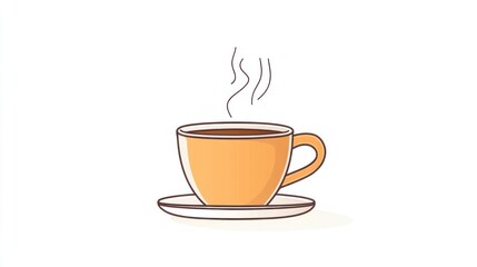Simple illustration of a cup of hot coffee