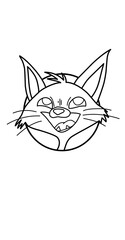 Vector illustration of a fox with a mischievous face inside a circle, hand-drawn cartoon style, perfect for mascot, stickers, and t-shirt prints