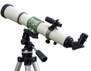 Angled Side View of Telescope, isolated