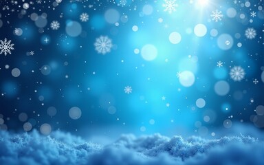 Fototapeta premium blue christmas or new year background with snowflakes with space for you text and logo. High quality