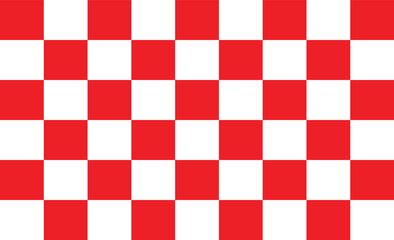 A checkerboard pattern of red and white square shapes