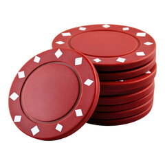 Red poker isolated on transparent background