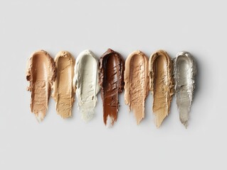 Swatching various shades of makeup foundation
