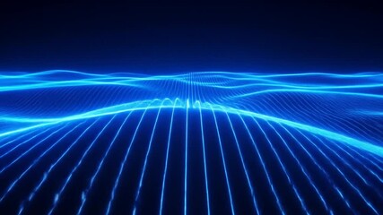 Futuristic digital terrain, blue lines - Powered by Adobe