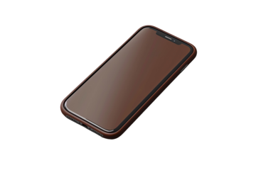 Brown Phone Mockup on a transparent background