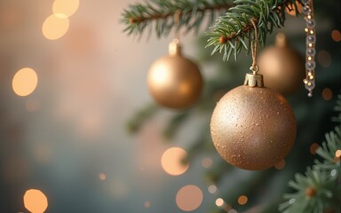 merry christmas card with hanging ball decoratoin. High quality