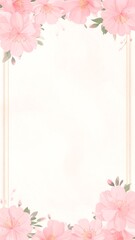 Floral frame, pastel pink blossoms