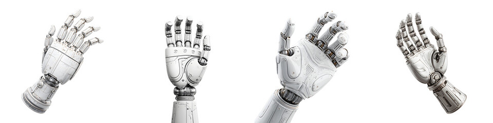 Naklejka premium Robotic Arm Collection: Futuristic Technology and Automation