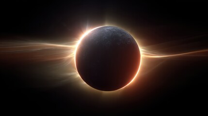 Stunning Solar Eclipse with Glowing Outer Atmosphere Effects