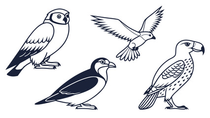 set of vector birds