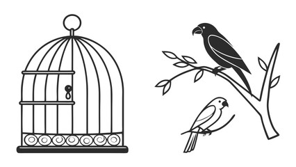 birds in cage