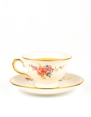 Floral teacup and saucer