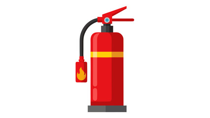 Obraz premium Fire Safety Equipment Icons – Extinguisher, Alarm, Hydrant, and Exit Sign Illustration