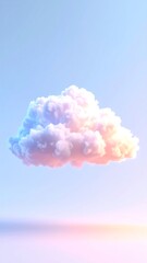 Fluffy cloud in pastel sky