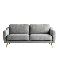 Fototapeta premium Modern grey sofa design on white background