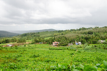 Pictureque view of the hills and valleys of Vilakkannur in Kerala, India