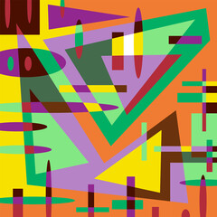 An abstract background vector design featuring various random shapes combined with harmonious color synergy for graphic resources.