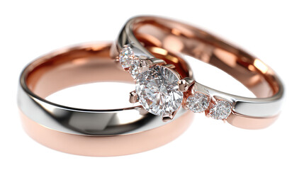 Set Collection of Couple Wedding Promise Nuptial Rings