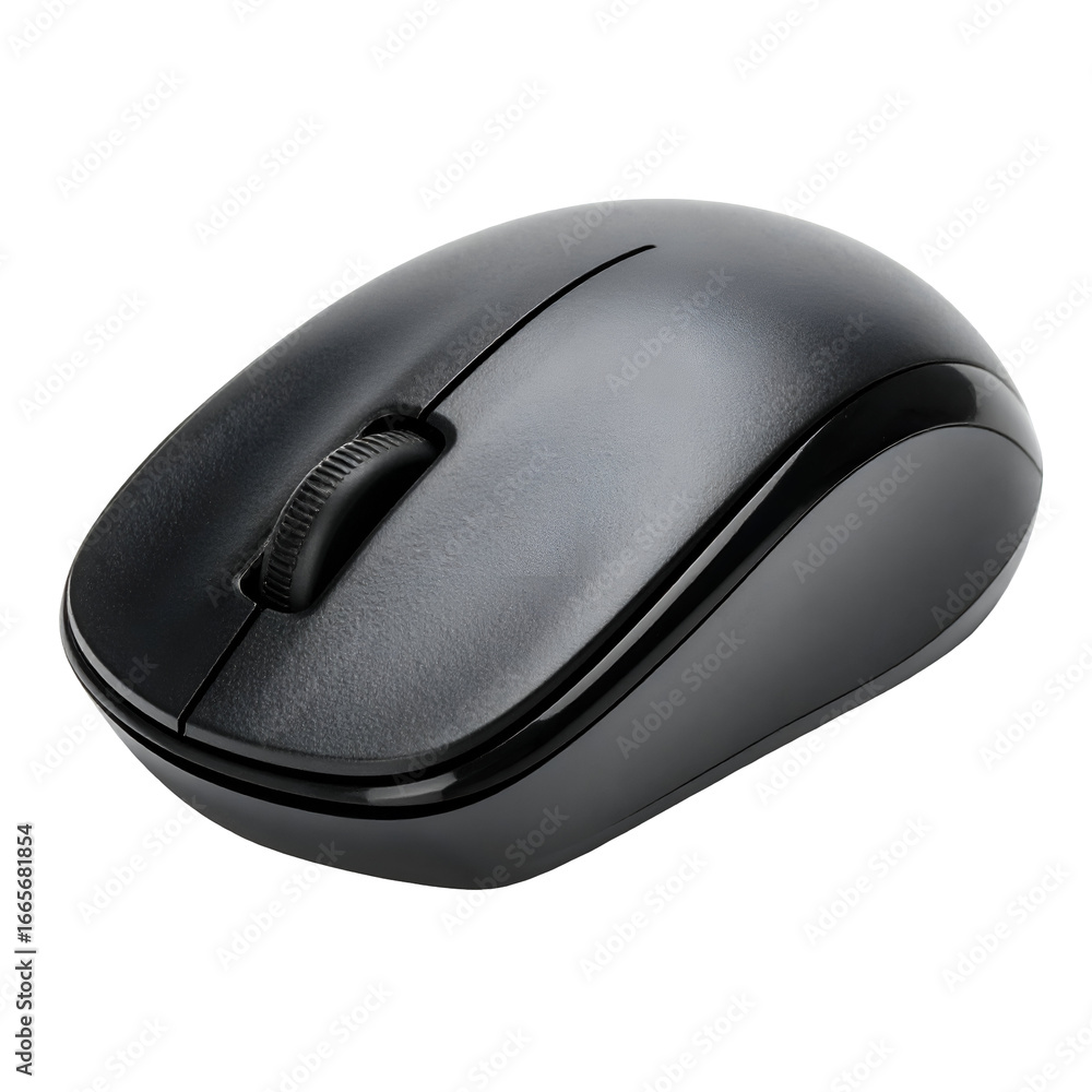 Poster wireless optical computer mouse for digital navigation and productivity black modern device for offi