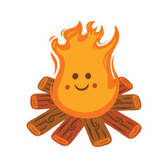 bonfire autumn hand drawn doodle illustration