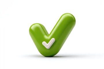3D rendered green checkmark, white inner check