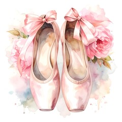 Elegant ballet shoes with floral design