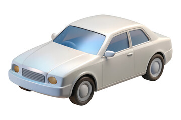 Isometric view of a simple white car model